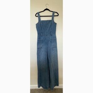 Anthropologie Pilcro and the Letterpress Denim Overall Jumpsuit Size 8